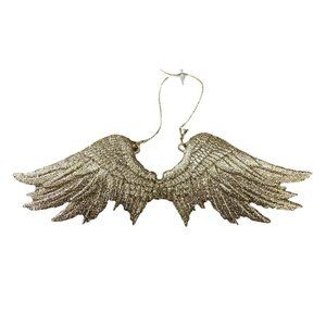 Gisela Graham Resin Gold Glittered Angel Wings Christmas Ornament NWT